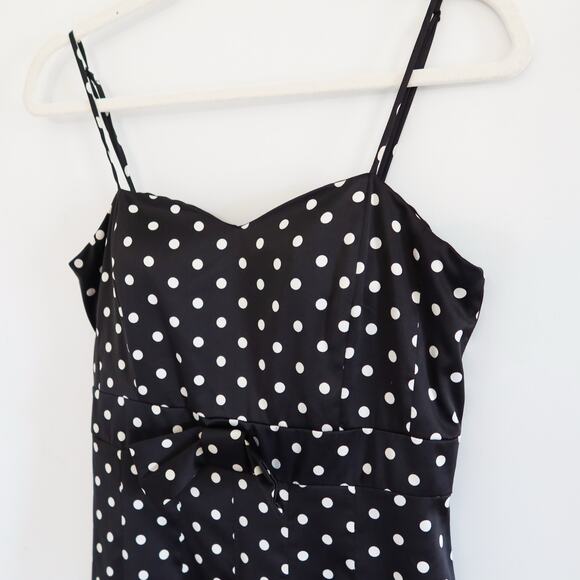 Vintage Forever 21 Black Polka Dot Dress Medium - Picture 6 of 9